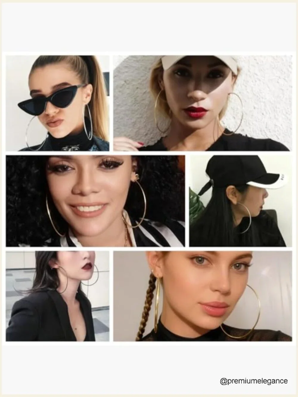 10cm Hypoallergenic Lightweight Hoop Earrings Women Men Geometric Circle